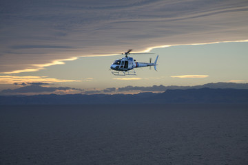 Fototapeta na wymiar Emergency medical rescue helicopter off north island, New Zealand