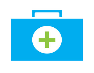 Colorful First aid kit icon vector isolated white background. Medical icons.