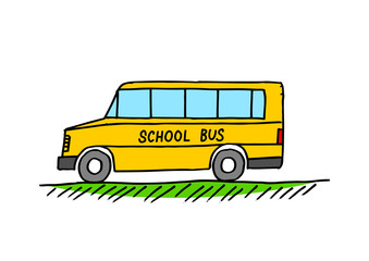 School bus icon on white background