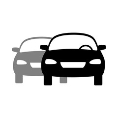 Obraz premium Black car vector icon, object on white background