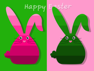 Gradient rabbit Easter with a background