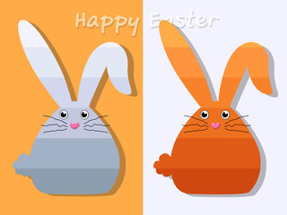 Gradient rabbit Easter with a background