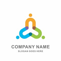 Colorful Circular People Team Group Safety Care Community Holding Hands Business Company Stock Vector Logo Design Template 
