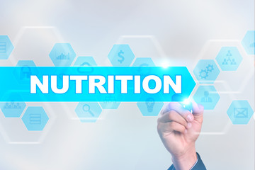 Medical doctor drawing nutrition on the virtual screen.