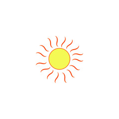 The sun sign on white background