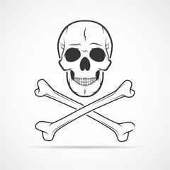 Skull and crossbones. Vector illustration