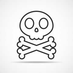 Abstract human skull with crossbones. Vector illustration.