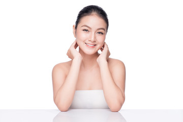 Youth and Skin Care Concept. Beauty Spa Asian Woman with perfect skin Portrait.