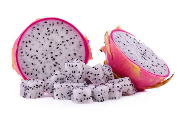 Dragonfruit isolated against white background