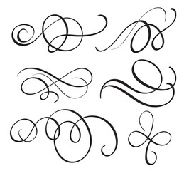 art calligraphy flourish of vintage decorative whorls for design. Vector illustration EPS10