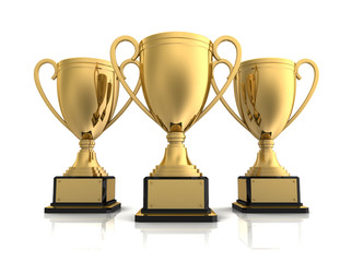 award cups concept  3d illustration