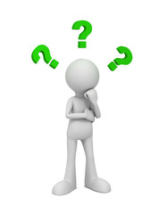 question mark and man concept  3d illustration