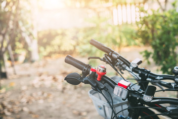 Bicycle Parking in the Garden with Nature Background