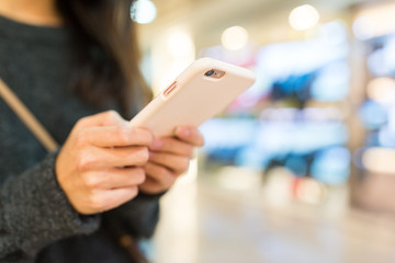Woman touch on the cellphone
