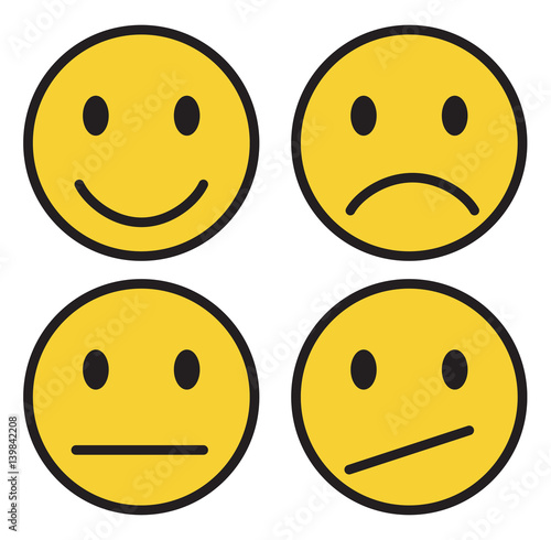 "Vector set of four smiley emoticons" Stockfotos und lizenzfreie ...