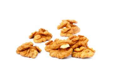 Healthy walnuts isolated on white background