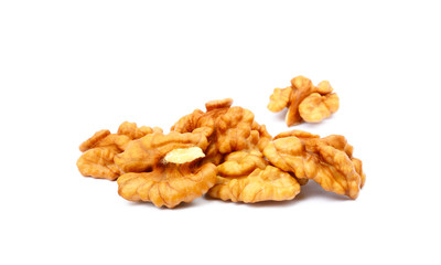 Healthy walnuts isolated on white background