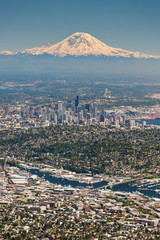 Seattle and Mount Rainier