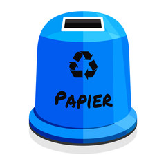 Papier / kontener / segregacja śmieci - obrazy, fototapety, plakaty