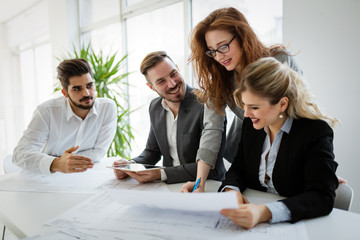 Group of architects working on project