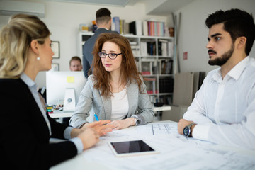 Group of architects working on project