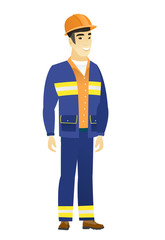 Young asian confident builder.