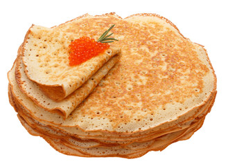 The top view on pancakes with holes.