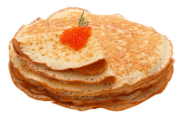 The top view on pancakes with holes.