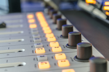 mixer at the radio station