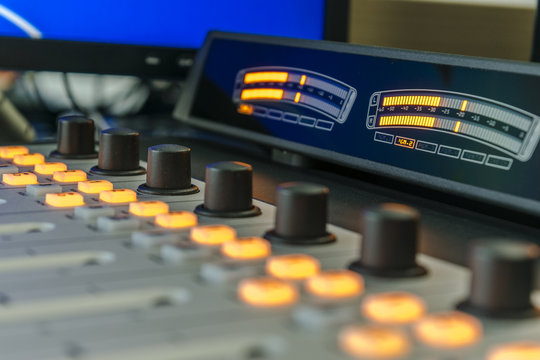 mixer at the radio station