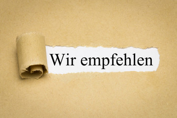 Wir empfehlen