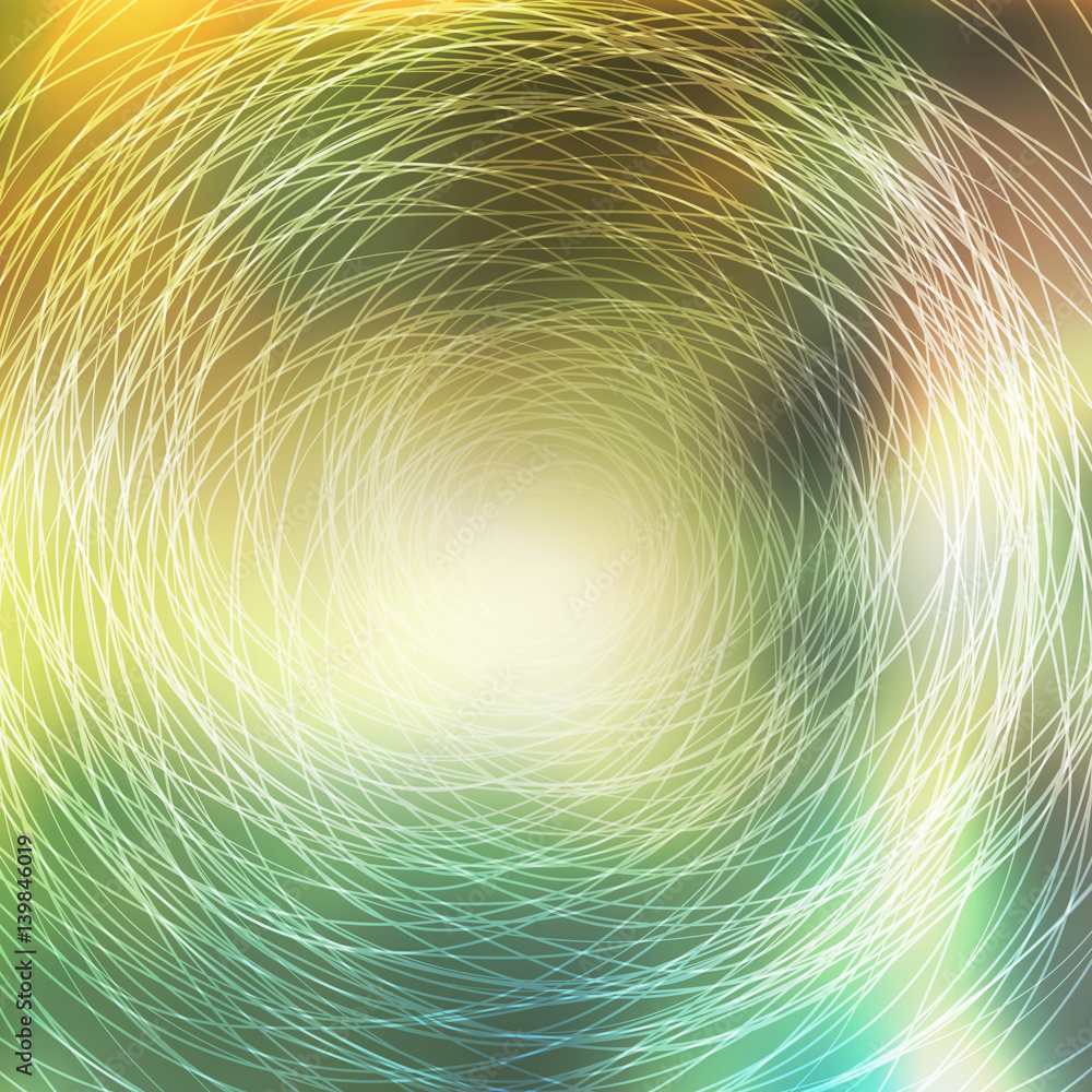 Aufkleber abstract colorful concentric circles pattern on blurred background, vector design