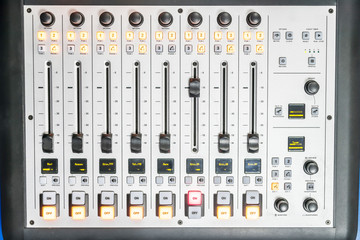 mixer at the radio station