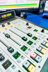 mixer at the radio station