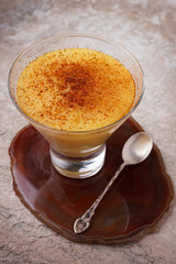 Brazilian sweet custard-like dessert curau de milho mousse of corn