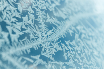 Hoarfrost on glass