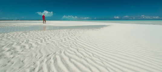 Woman at Sandy Cay, Bahamas