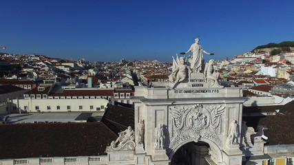 Arch in Rua Augusta at Commerce Square, Lisbon, Portugal