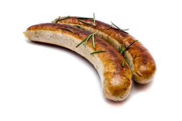 Bratwurst isoliert auf weiß