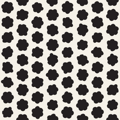 Stylish Doodle Scattered Shapes. Vector Seamless Black And White Freehand Pattern