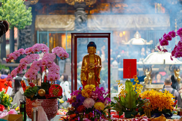 Buddha statue at Lungshan Temple in Taiwan