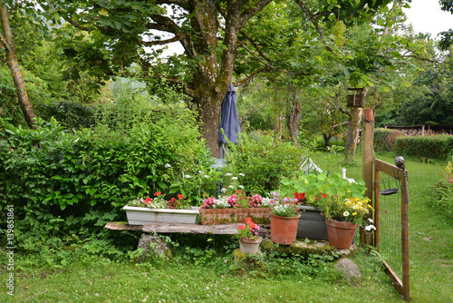 Flower Pots In A French Country Garden Stock Photo And Flower Pots In A French Country Garden Stock Photo And