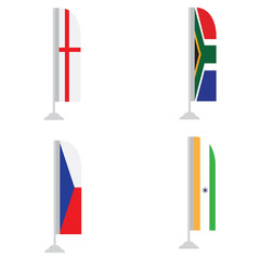 Set of world flags on a white background, Vector illustration
