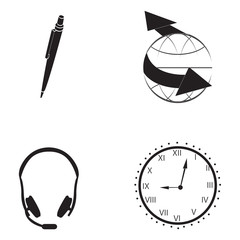 Set of business icons on a white background, Vector illustration