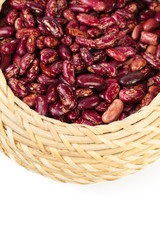 Red beans isolated on white background