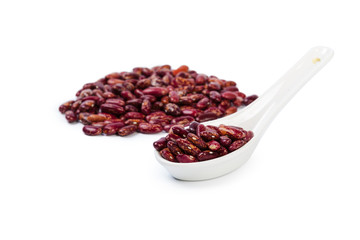 Red beans isolated on white background