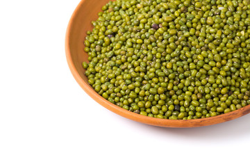 Mung beans isolated on white background