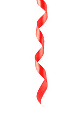 Red ribbon on white background