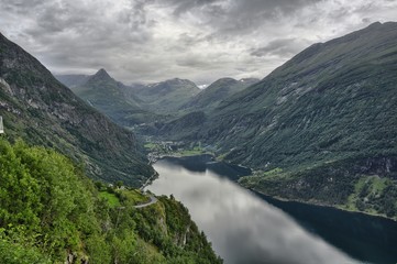 Fototapeta na wymiar Geiranger - view point, Norway 2013