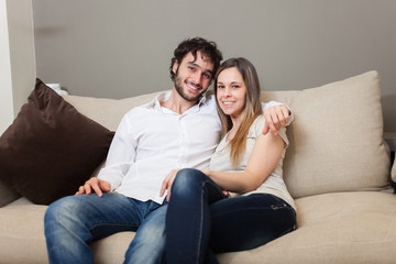 Young couple hugging